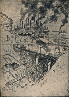 'Steel-Edgar Thomson Works', 1909. Artist: Joseph Pennell.