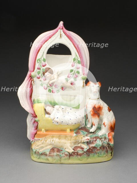 Watch Holder, Staffordshire, c. 1830. Creator: Staffordshire Potteries.