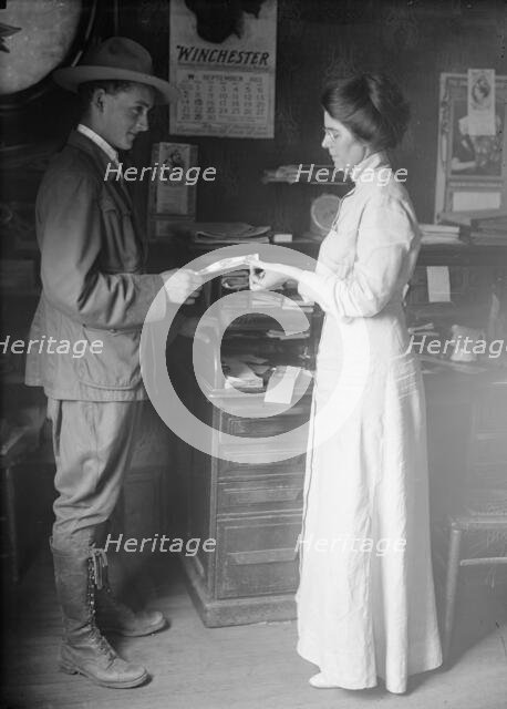 Boy Scouts - Postal Savings; Scouts Depositing, 1913. Creator: Harris & Ewing.