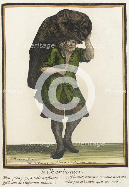 Recueil des modes de la cour de France, 'Le Charbonier', after 1674. Creators: Jean-Baptiste Bonnart, Nicolas Bonnart.