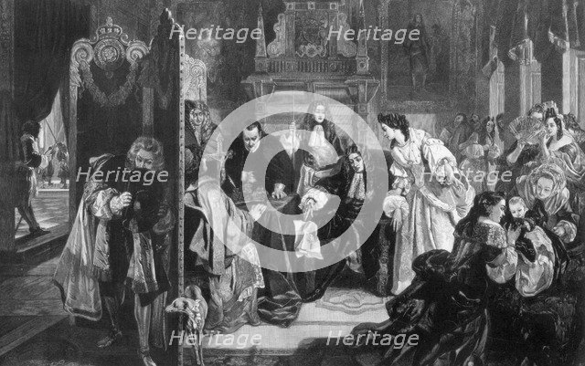 King James II (1633-1701) receiving news of the landing of the Prince of Orange, 1890.Artist: Edward Matthew Ward