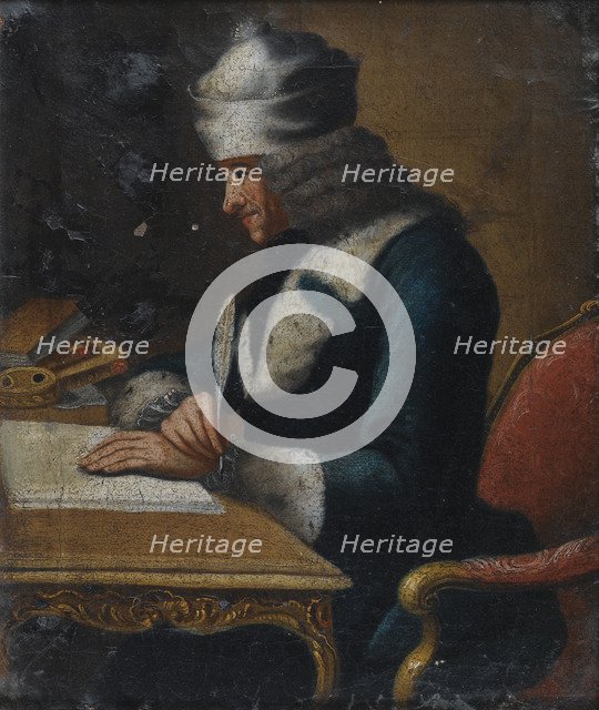 Portrait of Francois Marie Arouet de Voltaire (1694-1778). Artist: Huber, Jean (1721-1786)