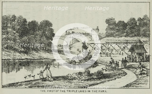 The First of the Triple Lakes in the Park at Alexandra Palace, 19th century. Creator: Unknown.