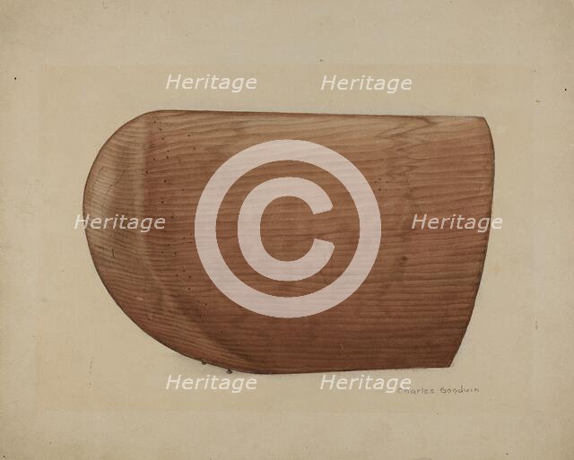 Shaker Wooden Bonnet Mold, 1935/1942. Creator: Charles Goodwin.