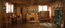 A1: Massachusetts Living Room and Kitchen, 1675-1700, United States, c. 1940. Creator: Narcissa Niblack Thorne.