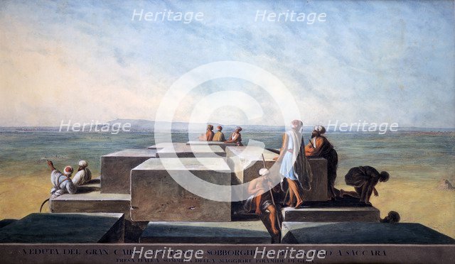 'Top of the First Pyramid of Gizah', 1794. Artist: Thomas Milton