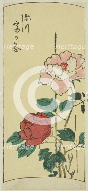 Fukagawa Tomigaoka, section of a sheet from the series "Cutouts of Famous Places...", 1852. Creator: Ando Hiroshige.