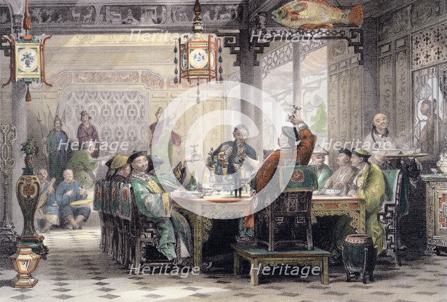 'Dinner Party at a Mandarin's House', China, 1843. Artist: G Patterson