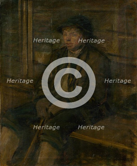 Young Shepherd Sitting, 1908-1910. Creator: Ladislav Mednyanszky.