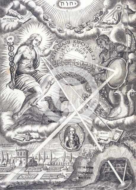 Frontispiece from Athanasius Kircher's Ars Magna Lucis Et Umbrae. Artist: Unknown