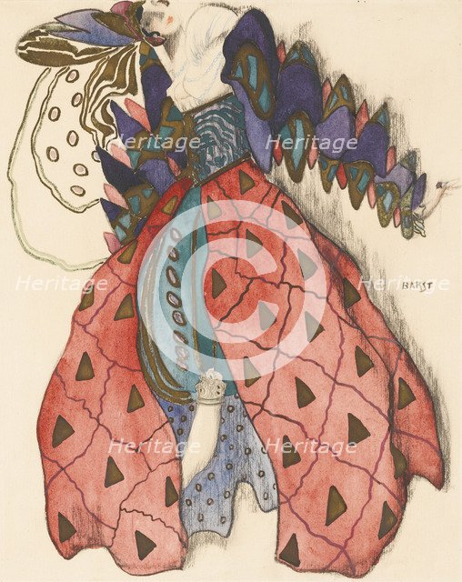 Costume design for the Ballet La Légende de Joseph by R. Strauss. Artist: Bakst, Léon (1866-1924)