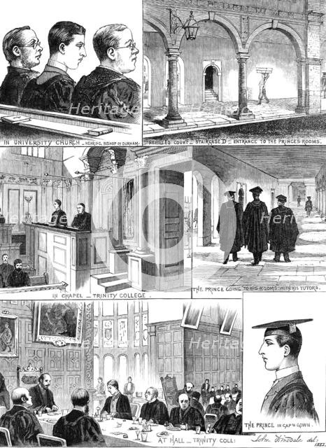 Prince Albert Victor of Wales at Cambridge University, 1883. Creator: Unknown.