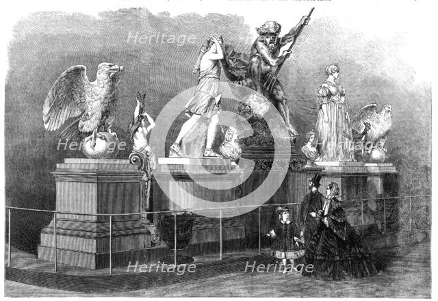 Iron figure castings by M. Ducel, of Paris, in the International Exhibition, 1862. Creator: Unknown.