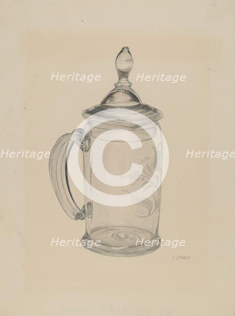 Covered Mug, 1935/1942. Creator: V. L. Vance.