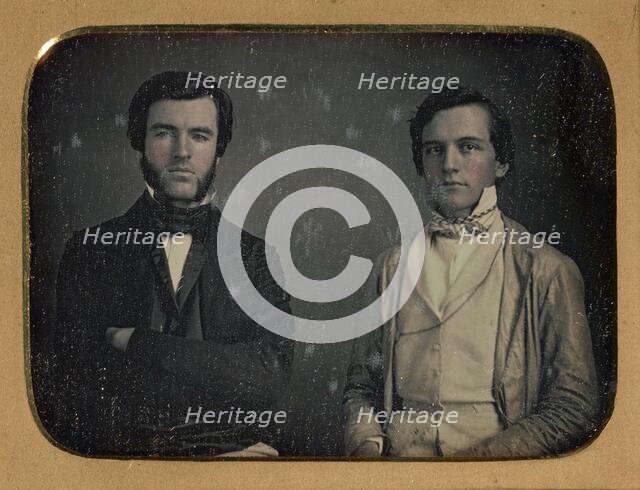 Portrait of two seated men, about 1850. Creator: Unknown.
