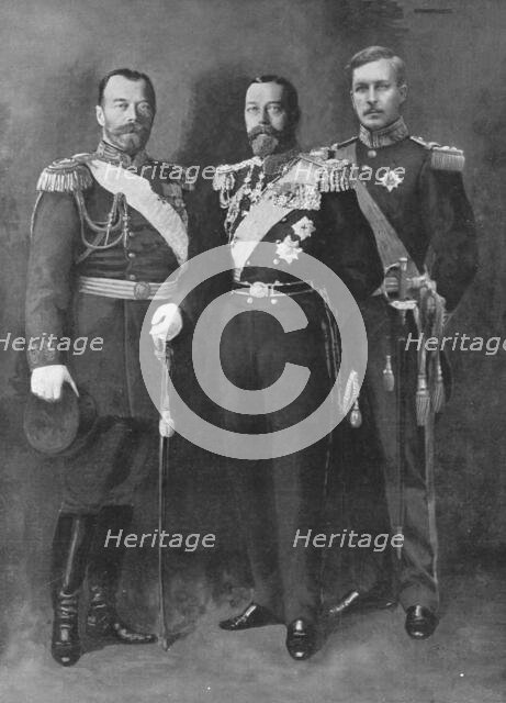 'Nos Grands Allies; Nicolas II, George V, Albert I Roi des Belges', 1914. Creator: Unknown.