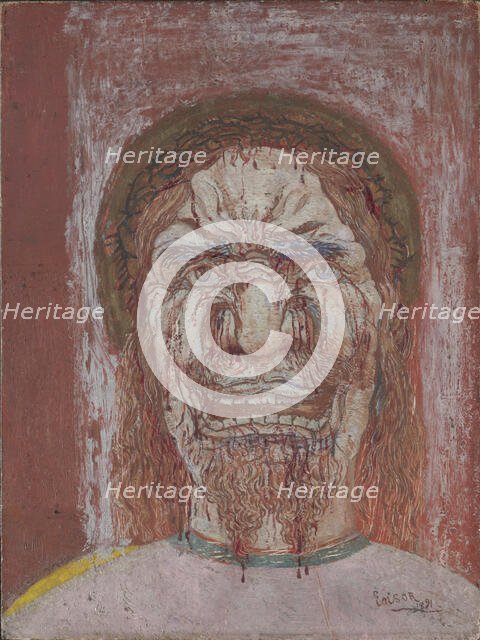 Man of Sorrows, 1891. Creator: James Ensor.