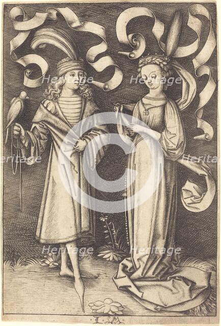 The Falconer and Noble Lady, c. 1495/1503. Creator: Israhel van Meckenem.