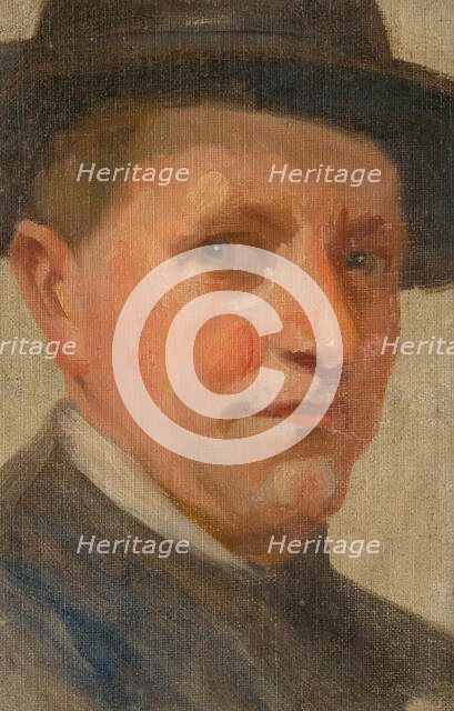 Head Study of a Man, around 1900. Creator: Ludovit Pitthordt.