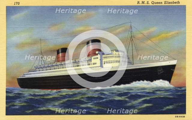 Ocean liner RMS 'Queen Elizabeth', 1940. Artist: Unknown