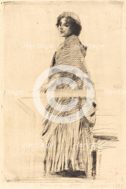 Woman in a Cape (La femme à la pèlerine), 1889. Creator: Paul Albert Besnard.