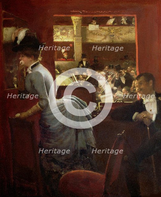 La Baignoire, au théâtre des Variétés (The Theatre Box at the Variety) , 1883. Creator: Béraud, Jean (1849-1936).