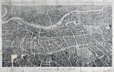 View of London from the north as seen from a balloon, 1851. Artist: Anon