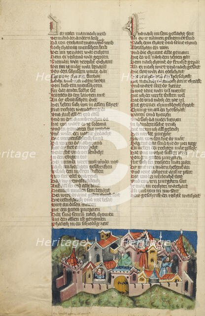 Sodom and Gomorrah; Weltchronik, about 1400-1410. Creator: Unknown.