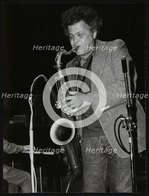 Steve Marcus, saxophonist with Buddy Rich's band, at the Royal Festival Hall, London, June 1985. Artist: Denis Williams