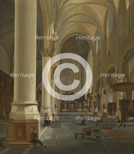 Interior of St. Paul's Church in Antwerp, 1826. Creator: Joseph Chretien Nicolie.