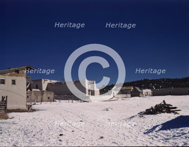 View of the church, Trampas, New Mexico, 1943. Creator: John Collier.