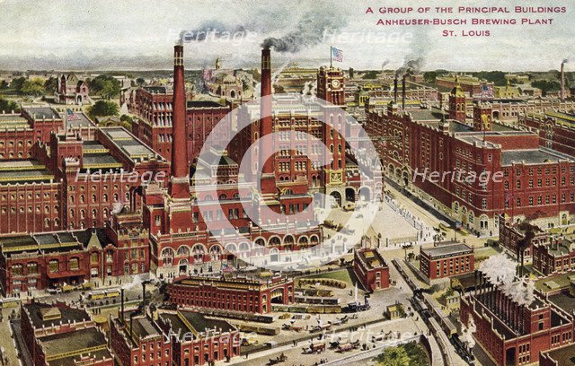 Anheuser-Busch brewing plant, St Louis, Missouri, USA, 1910. Artist: Unknown