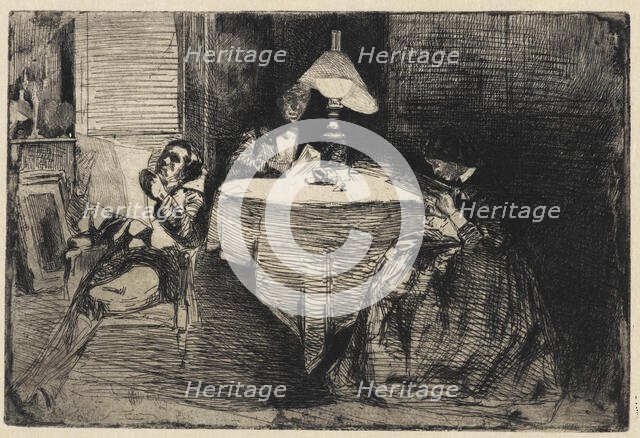 The Music Room, 1858. Creator: James Abbott McNeill Whistler.