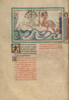 The Dragon Giving the Sceptor of Power to the Beast from the Sea, about 1255-1260. Creator: Unknown.