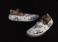 Pair of Moccasins, Plains, c. 1885. Creator: Unknown.