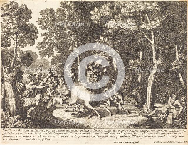 Atlanta and Meleager Hunting the Boar of Calydon. Creator: Jean Lepautre.