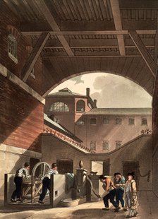 Water engine at Cold Bath Fields Prison, London, 1808. Artist: Augustus Charles Pugin