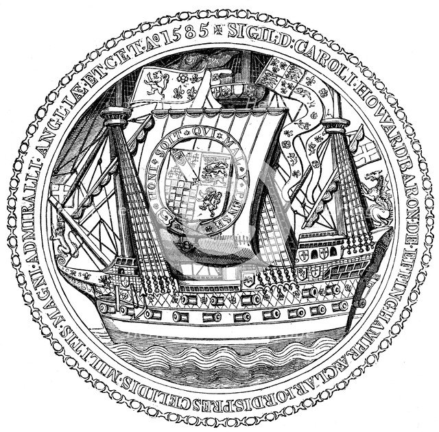 Seal and Autograph of the Lord High Admiral, Charles, Lord Howard of Nottingham, 1585. Artist: Unknown