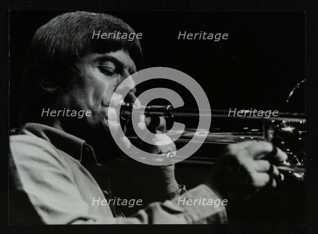 American trombonist Bill Watrous playing at the Forum Theatre, Hatfield, Hertfordshire, 1982. Artist: Denis Williams