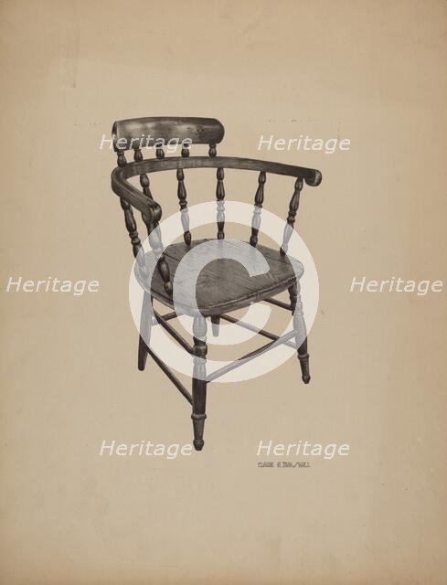 Comb Back Chair, c. 1940. Creator: Claude Marshall.