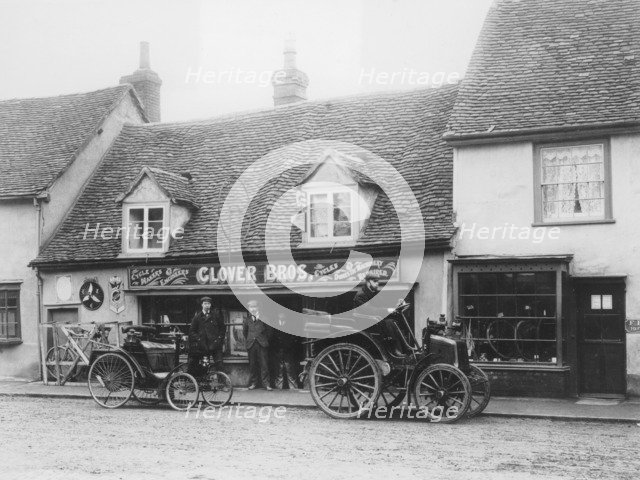 1898 Benz and an early Panhard, c1900. Artist: Unknown
