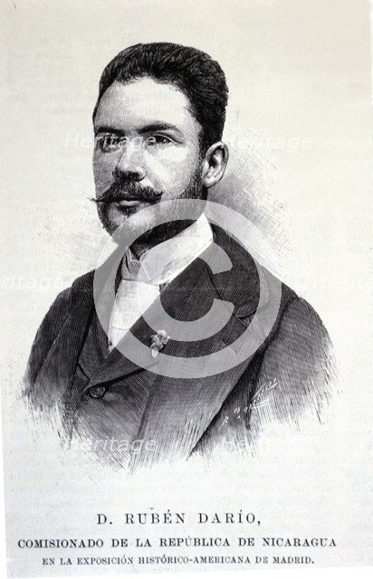 Rubén Darío. (Felix Rubén García Sarmiento). (1867 - 1916), Nicaraguan poet and writer.
