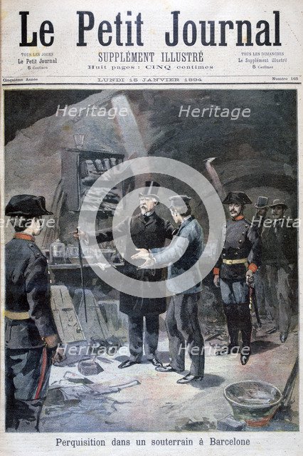 Underground search for anarchists, Barcelona, 1894. Artist: Unknown