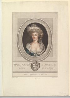 Portrait of Marie Antoinette, 1786-1800. Creator: John Curtis.