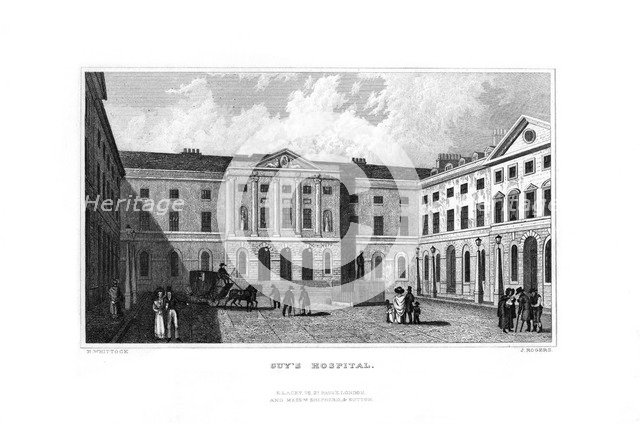 Guy's Hospital, Southwark, London, 1829.Artist: J Rogers