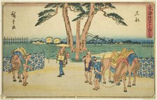 Ishibe, from the series "Fifty-three Stations of the Tokaido (Tokaido gojusan..., c. 1841/44. Creator: Ando Hiroshige.