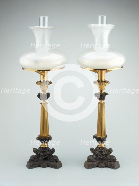 Pair of Sinumbra Lamps, c. 1827/31. Creator: Cornelius and Company.