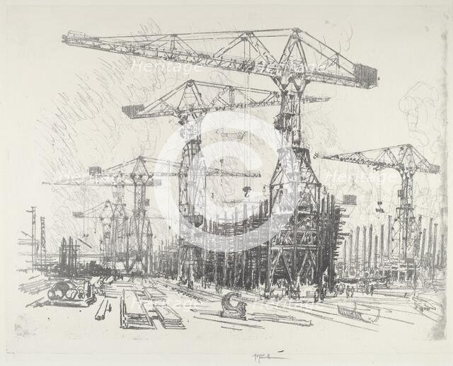 The Old Shipyard, 1916. Creator: Joseph Pennell.