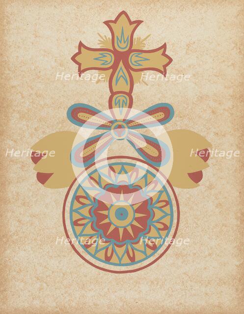 Santa Barbara Mission Doorway Design from the portfolio "Decorative Art...", 1935/1942. Creator: Unknown.