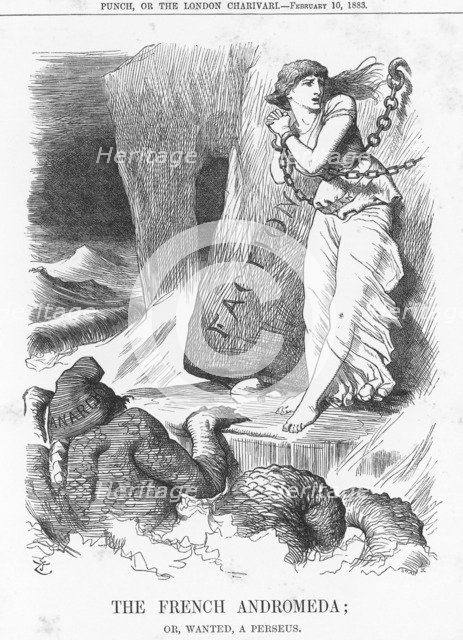 'The French Andromeda; or, wanted, a Perseus', 1883. Creator: Joseph Swain.